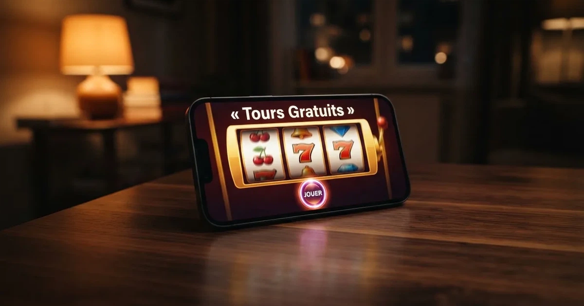 Interface en français d'un site de casino en ligne proposant des tours gratuits à l'inscription
