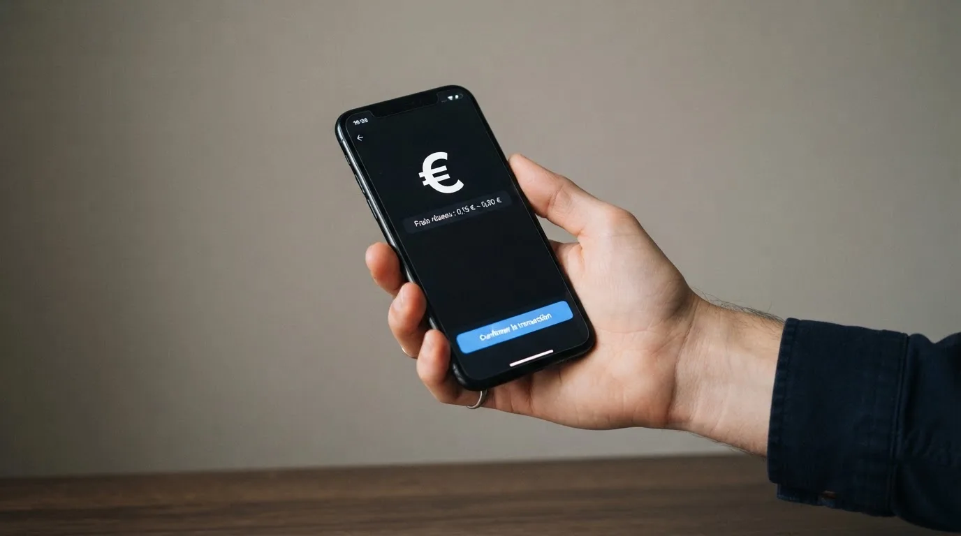 Confirmation d'une transaction Cardano affichée sur l'interface d'un casino en ligne, avec le montant des frais de réseau détaillé