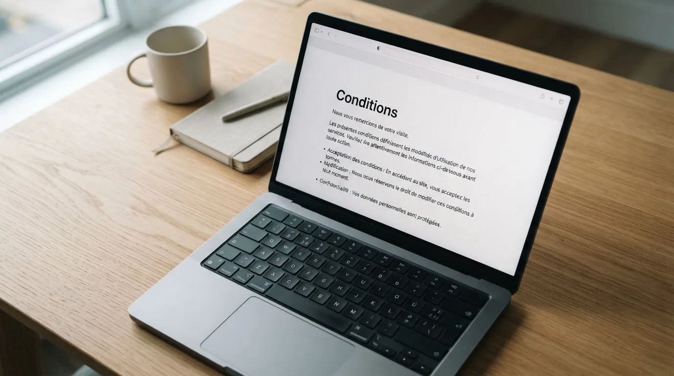 Capture d'ecran des conditions generales d'un bonus de bienvenue en ligne