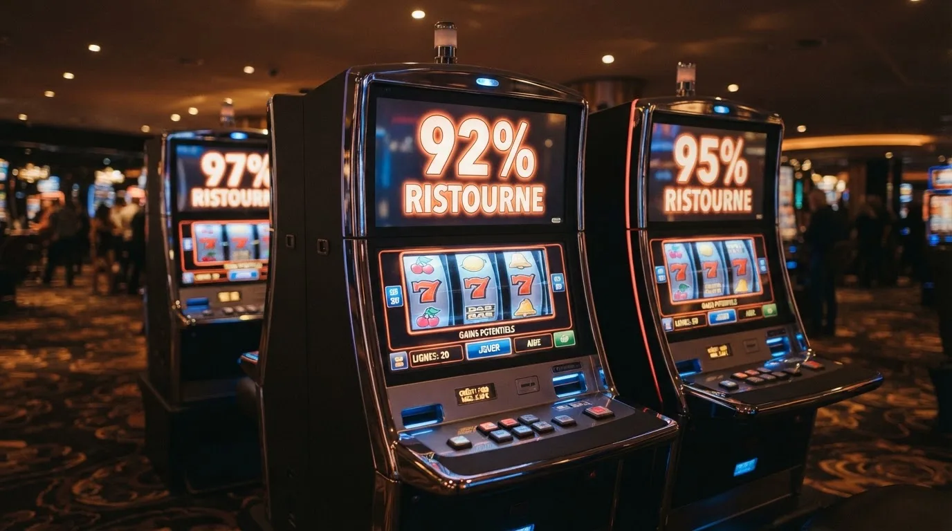 Tableau comparatif de taux de redistribution affichés sur plusieurs machines à sous en ligne