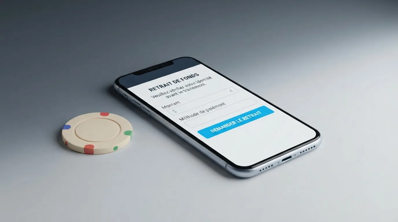 Formulaire de retrait en ligne affichant une demande de justificatif avant validation du paiement